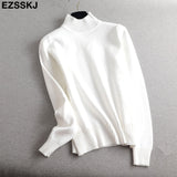 Christmas Gift Pure color basic sweater thick Sweater Women Pullover Casual Half Turtleneck Long Sleeve Knit Sweater Female Jumpers