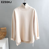 Christmas Gift Autumn Winter O-NECK oversize thick Sweater pullovers Women 2021 loose cashmere  turtleneck Sweater Pullover female Long Sleeve