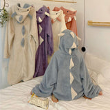 Christmas Gift Pajamas cute cartoon dinosaur coral velvet pajama autumn and winter thickened and padded long fashion home wear two sets nightgo