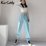 Christmas Gift White Sweatpants Women Baggy For Summer High Waist Trousers Sport Grey Sweatpants Cotton For Women Wide Leg Pants 2021