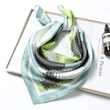 Kukombo New Silk Scarf Square for Women 70x70cm Small Neck Scarves Lady Shawl Fashion Print Hijab Brand Designer High Quality Scarfs