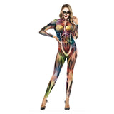 Halloween Kukombo Skeleton Scary Halloween Costumes For Women Polyester Vampire Jumpsuit Men Muscle Horror Plus Size Carnival Party Purim Disguise