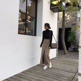 Kukombo New 2024 Autumn Winter Women Skirts Knitting Straight Korean Style Split Harajuku Elegant Vintage Long Skirts