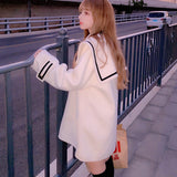 Kukombo Kawaii Wool Coat Women Winter Patchwork Warm Trend Coats and Jackets Female High Street Japanese Style Korean Overcoat 2022 New
