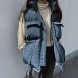 Christmas Gift Winter Spring Warm Vest 2021 Korean Loose Coat Thickening Before Short and Long Waist Cotton Waistcoat Women Puffer Jacket