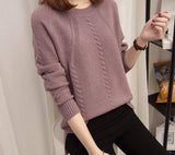Kukombo Fashion O-Neck Women Sweater 2022 Autumn Winter Warm New Solid Long Sleeve Twisted Pullovers Casual Short Female Sweater