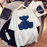 Christmas Gift Short sleeve T-shirt women's design sense small loose spring and summer T-Shirt Top White Large Size half sleeve 2021 new style