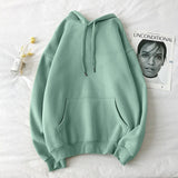 Christmas Gift Solid Colors Women Sweatshirts Casual Warm Plus Velet Woman Hoodies Harajuku Thicken Oversized Hoody Female Basic Tops 5XL