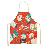 Linen Merry Christmas Apron Christmas Decorations for Home Kitchen Accessories Natal Navidad 2021 New Year Christmas Gifts