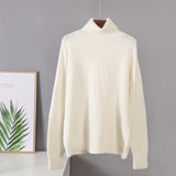 Christmas Gift Hirsionsan turtle Neck Solid Cashmere Sweater Women Elegant Soft Warm Female Knitted Pullovers Basic Loose female Jumper