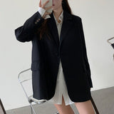 Kukombo Autumn Winter Women's Blazers Pockets Jackets Fashionable Vintage Oversized Wild Office Lady Tops JK20165