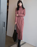 Christmas Gift Thick Winter Women'S Dress 2021 Fall Sweater Women Dress Long Sleeve  Knitted Dresses Maxi Vintage Oversize Dresses Knitting