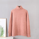 Christmas Gift Hirsionsan turtle Neck Solid Cashmere Sweater Women Elegant Soft Warm Female Knitted Pullovers Basic Loose female Jumper
