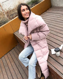 Christmas Gift Yiyiyouni Thickening X-Long Cotton-Padded Winter Jacket Women Covered Button Oversized Parkas Female Khaki Warm Snow Windbreaker