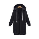 Christmas Gift Autumn Winter Long Hoodie Women Black Sweatshirt Oversized hoodie For Women Long Sweatshirt Hooded Sweatshirt Female 2021