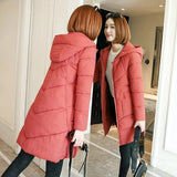 Christmas Gift 2021 New Women Parkas Winter Jacket Hooded Long Coat Thick Warm Cotton-padded Clothes Female Parka Jackets Snow Coat Outerwear