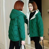 Kukombo 2022 Women Winter Jacket Short Warm Parkas Female Spring/Autumn New Thickening Coat Cotton Padded Jacket Hooded Oversize 3XL