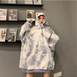 Christmas Gift Tie Dye Women Hoodies Autumn Winter Female Hoodie Hooded Oversized Sweatshirts Tops Long Sleeve Ladies Girls Hoodies Pullovers
