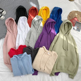 Christmas Gift Solid Colors Women Sweatshirts Casual Warm Plus Velet Woman Hoodies Harajuku Thicken Oversized Hoody Female Basic Tops 5XL