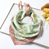 Kukombo New Silk Scarf Square for Women 70x70cm Small Neck Scarves Lady Shawl Fashion Print Hijab Brand Designer High Quality Scarfs