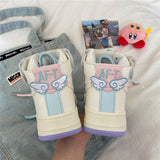 Kukombo Women's Sneakers Platforms Lolita Sport Female Flats Shoes Tennis Femme Boots White Running Kawaii Anime Basket Harajuku