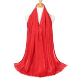 Christmas Gift New Femme Hijab Scarf Muslimen Head Wraps Women Solid Cotton Shawls Pashmina Scarves Foulard Bandana High Quality