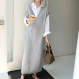 Christmas Gift BGTEEVER Chic Casual Winter Oversize Straight Sleeveless Sweater Dress Women Thick Knit Long Dress Female Knitted Vest Dress