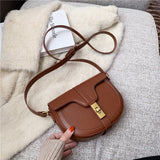 Kukombo Back to school Twist Lock Design Saddle Small Shoulder Crossbody Bags For Women Summer Trends Fashion Brand Flap Ladies Handbags