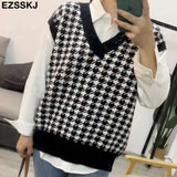 Christmas Gift highquality oversize thick cashmere Zebra sweater vest women 2021 autumn winter women female v-neck sweater top
