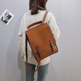 Kukombo Fashion Backpack Women 2pcs Set Backpacks PU Leather School Bag for Girls Casual Style A4 Paper Vintage Backpacks Shoulder Bags