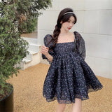 Kukombo Court Vintage Floral Dress Women Designer Backless Korean Slim Ball Gown Dresses for Women 2021 Japanese Sweet Party Mini Dress