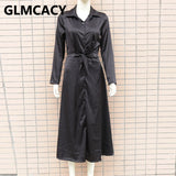 Kukombo Women Long Sleeve V Neck Slit Satin Dress Elegant Evening Party Maxi Dress