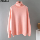 Christmas Gift 2021 Women's Sweater Autumn Winter Warm Turtlenecks Casual Loose Oversized  wool sweaters  Pullover  Femme top