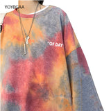 Christmas Gift Tie Dye Women T Shirt Long Sleeve Female T-shirts Tops Autumn Spring Ladies Tshirt Oversize Tees Harajuku Women's T-shirt Tops