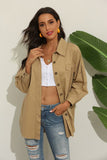 Kukombo Solid Color Casual Shirt Women's Belt Wide Loose Belt Blouse Coat Fashion Buttoned Single Breasted All-Match Chic Tops