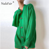 Oversized Knitted Cardigan Sweater Women Winter Plus Size Casual Loose Long Sleeve Knitwear Green Ladies Long Cardigans-1104