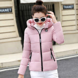 Christmas Gift 2021 New Winter Parkas Women Jacket Hooded Thick Warm Short Jacket Cotton Padded Parka Basic Coat Female Outerwear Plus Size 5XL