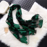 Christmas Gift 2021 New Spring Summer Scarf Women Fashion Leaf Cut Flowers Scarves Elegant Lady's Beach Cove Up Winter Scarf For Women Shawl