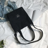 Kukombo  Women Corduroy Shoulder Bags Striped Cloth Fabric Handbags Casual Zip Tote Canvas Crossbody Bag Cute Shopping Bag For Ladies
