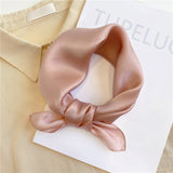 Christmas Gift Solid Natural Silk Square Scarf Women Small Neck Hairband Foulard High Quality Bandana Scarves Female Summer New Neckerchief