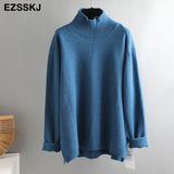 Christmas Gift Autumn Winter O-NECK oversize thick Sweater pullovers Women 2021 loose cashmere  turtleneck Sweater Pullover female Long Sleeve