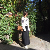 Kukombo New 2024 Autumn Winter Women Skirts Knitting Straight Korean Style Split Harajuku Elegant Vintage Long Skirts