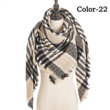 Christmas Gift 2021 New Winter Knitted Scarf Cashmere Pashmina Women Warm Neck Scarves Shawls Plaid Wraps Triangle Stoles Lady Bandana