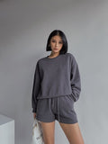 Kukombo Women High Quality Hoodies Tracksuits 2 Piece Set Autumn Sweatshirt + Sporting Shorts Outfit Solid Pants Suit