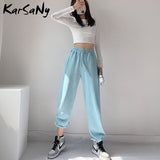 Christmas Gift White Sweatpants Women Baggy For Summer High Waist Trousers Sport Grey Sweatpants Cotton For Women Wide Leg Pants 2021