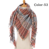 Christmas Gift 2021 New Winter Knitted Scarf Cashmere Pashmina Women Warm Neck Scarves Shawls Plaid Wraps Triangle Stoles Lady Bandana