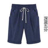 S-5XL Casual Wide Leg Knee Length Pants 2021 Summer Trousers Women Beach Casual Short Pants Elastic Waist Plus Size Pants Solid