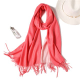 Christmas Gift Hot 2021 Winter Scarf Double Side Women's Scarves Fashion Warm And Soft Cashmere Scarf Lady Shawls Pashmina Foulard Tassel