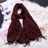 Christmas Gift 2021 women scarf solid cashmere scarves lady shawls and wraps winter head scarf pashmina long size foulard hijab wholesale