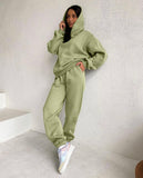 Christmas Gift Hirsionsan Soft Cotton Fleece Women Sets Autumn Winter Thicken Warm Hoodie Sweatshirts and Pants Two Piece Sets Ladies Tracksuit